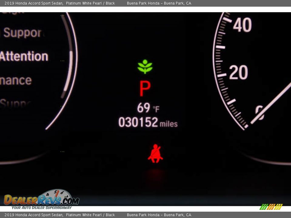 2019 Honda Accord Sport Sedan Platinum White Pearl / Black Photo #6