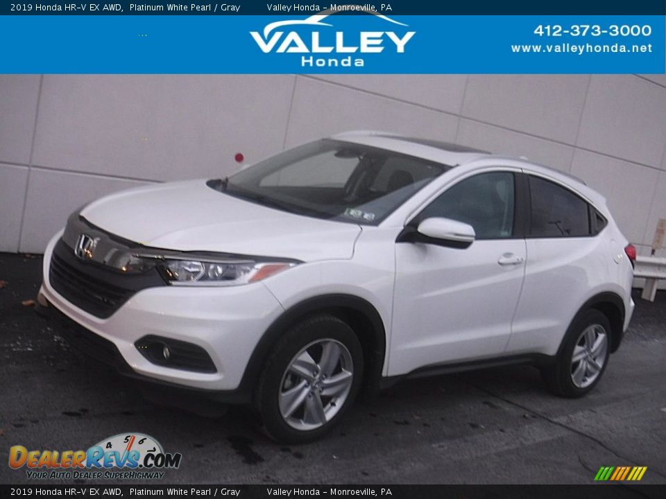 2019 Honda HR-V EX AWD Platinum White Pearl / Gray Photo #1