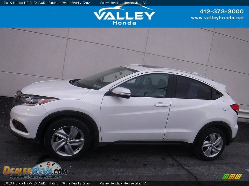 2019 Honda HR-V EX AWD Platinum White Pearl / Gray Photo #2