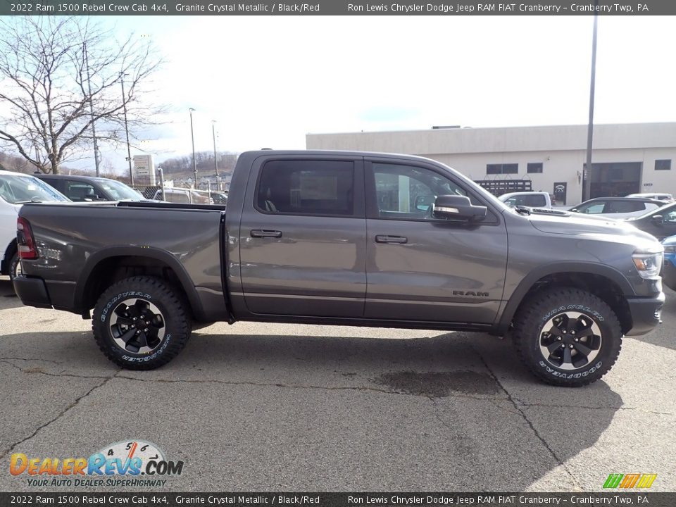 2022 Ram 1500 Rebel Crew Cab 4x4 Granite Crystal Metallic / Black/Red Photo #6