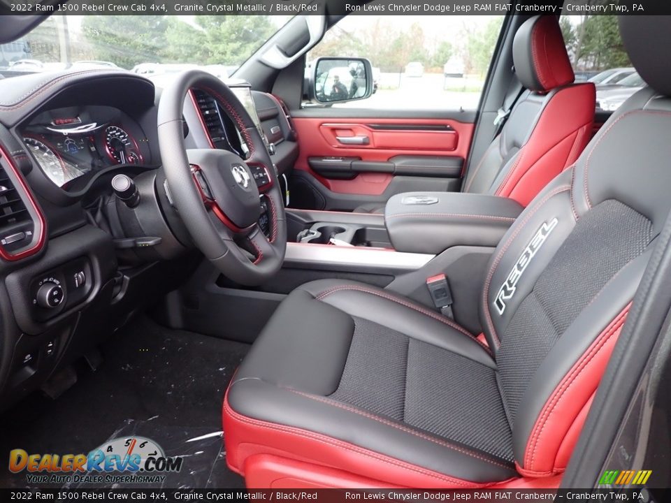 Black/Red Interior - 2022 Ram 1500 Rebel Crew Cab 4x4 Photo #14