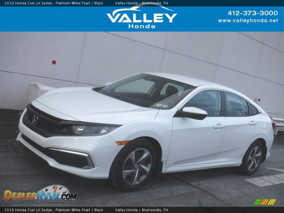 2019 Honda Civic LX Sedan Platinum White Pearl / Black Photo #1