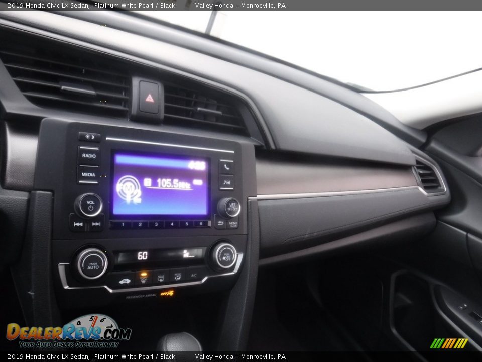 2019 Honda Civic LX Sedan Platinum White Pearl / Black Photo #15