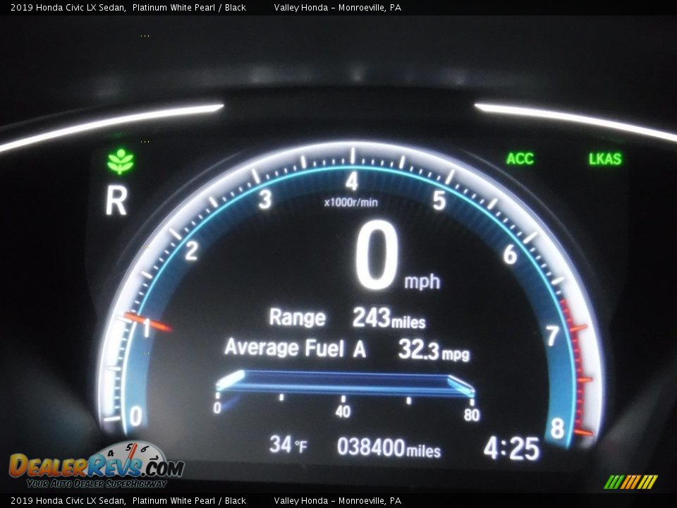 2019 Honda Civic LX Sedan Platinum White Pearl / Black Photo #28