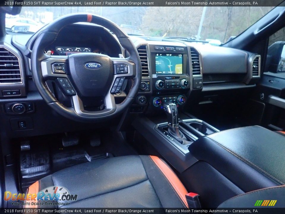 Raptor Black/Orange Accent Interior - 2018 Ford F150 SVT Raptor SuperCrew 4x4 Photo #17