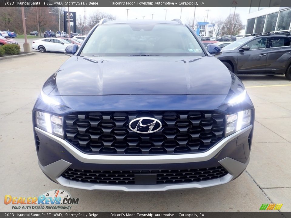 2023 Hyundai Santa Fe SEL AWD Stormy Sea / Beige Photo #8