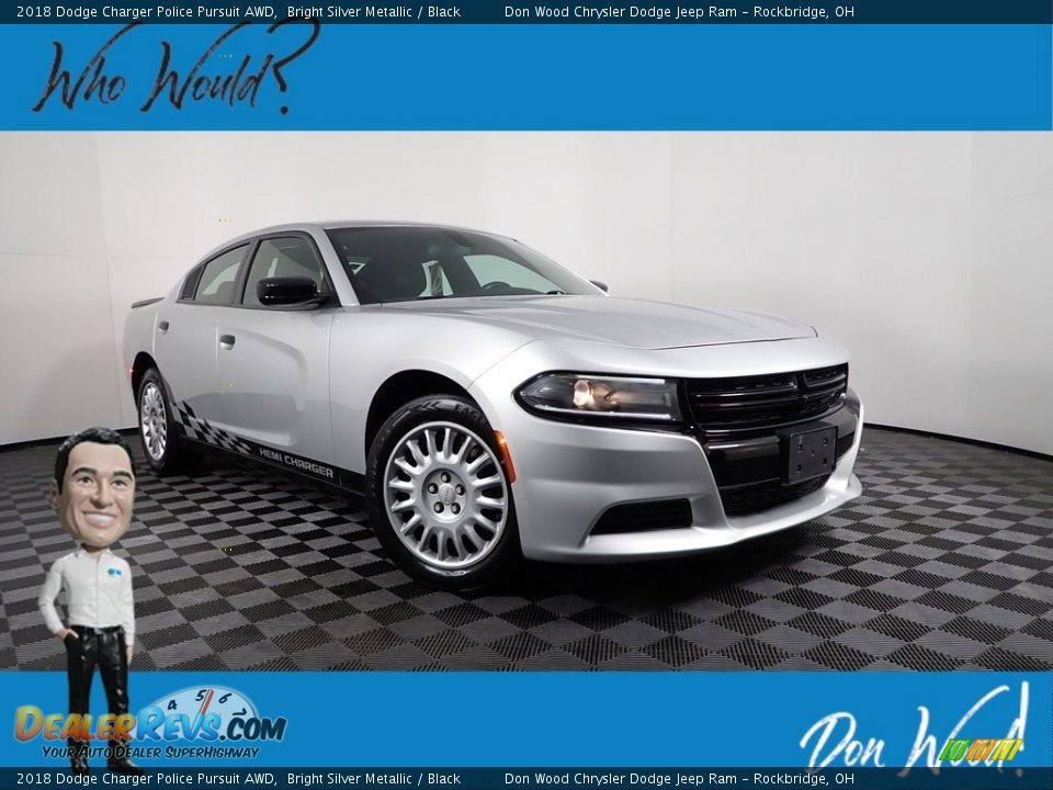 2018 Dodge Charger Police Pursuit AWD Bright Silver Metallic / Black Photo #1
