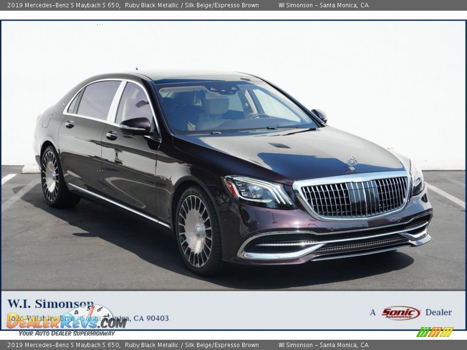 2019 Mercedes-Benz S Maybach S 650 Ruby Black Metallic / Silk Beige/Espresso Brown Photo #1