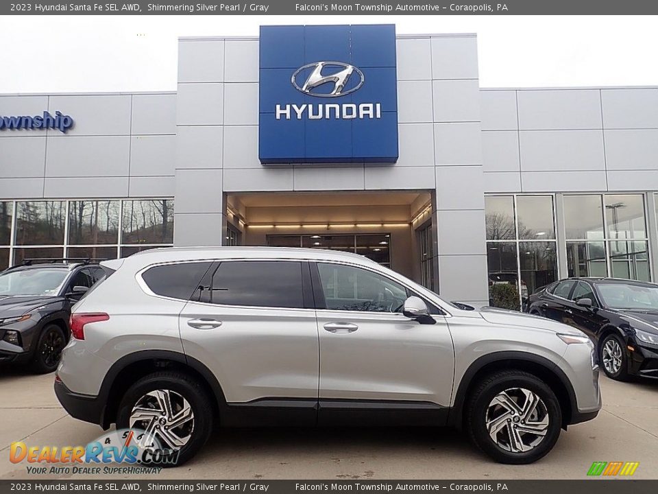 Shimmering Silver Pearl 2023 Hyundai Santa Fe SEL AWD Photo #1