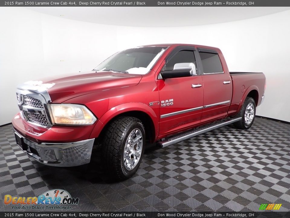 2015 Ram 1500 Laramie Crew Cab 4x4 Deep Cherry Red Crystal Pearl / Black Photo #7