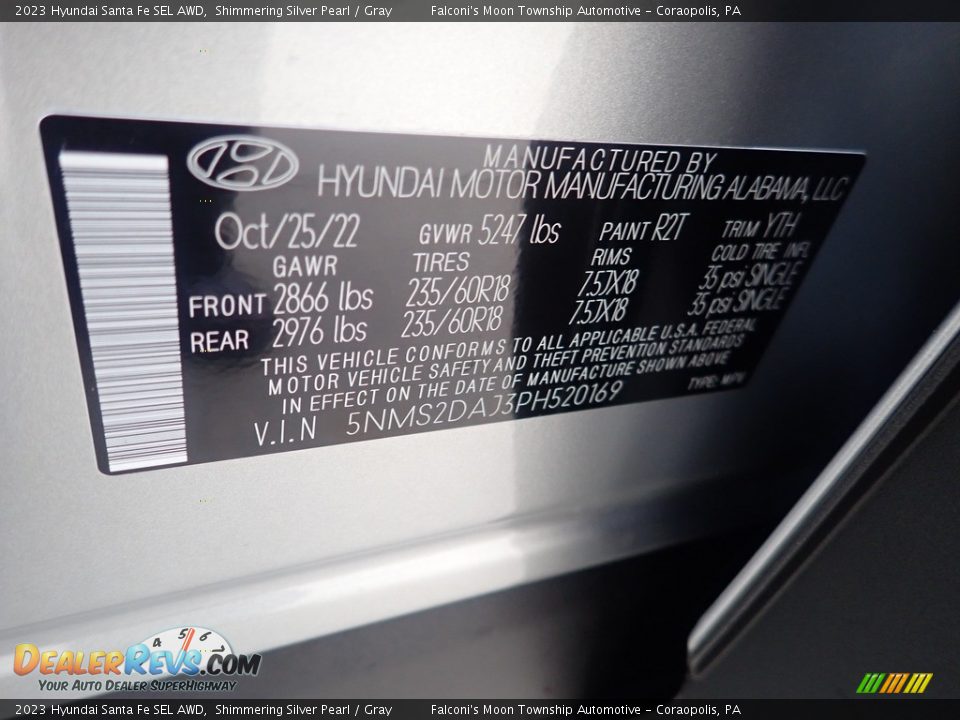 2023 Hyundai Santa Fe SEL AWD Shimmering Silver Pearl / Gray Photo #18