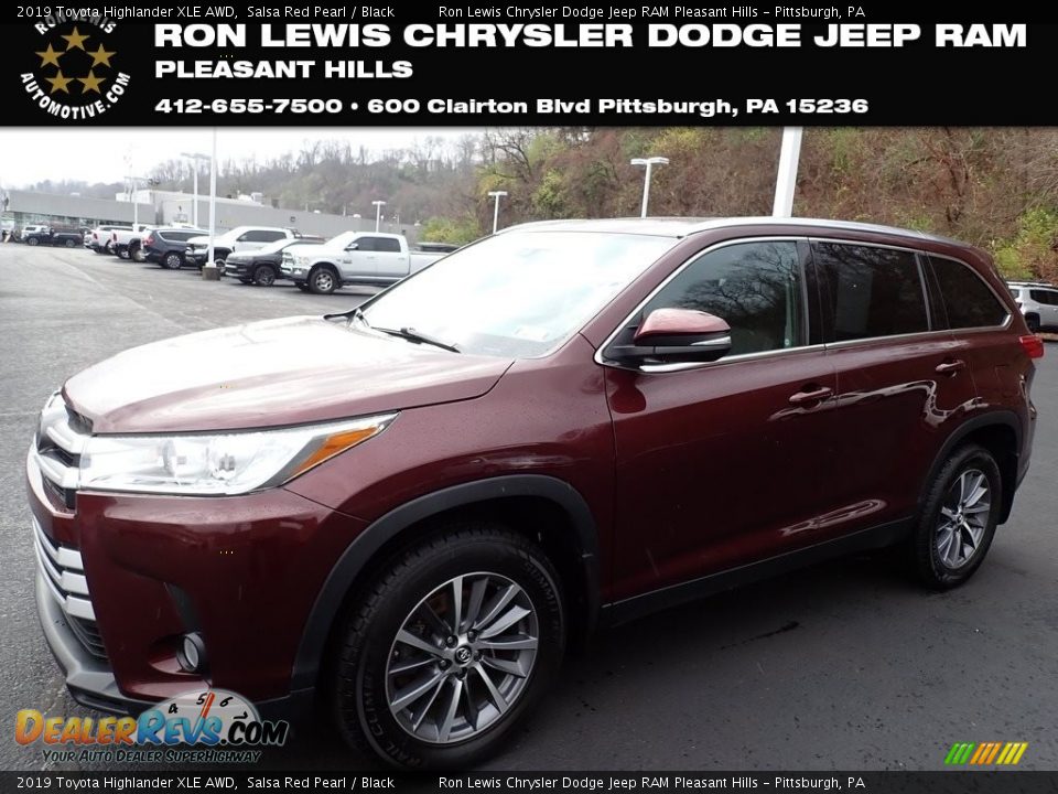 2019 Toyota Highlander XLE AWD Salsa Red Pearl / Black Photo #1