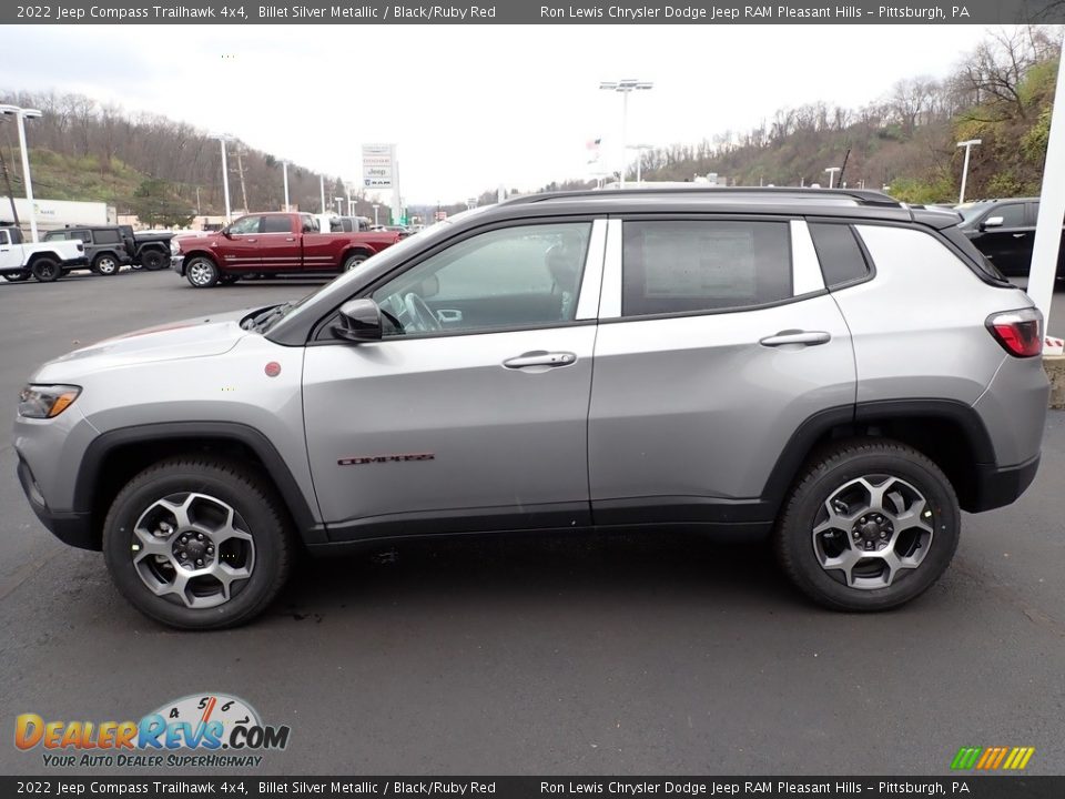 2022 Jeep Compass Trailhawk 4x4 Billet Silver Metallic / Black/Ruby Red Photo #2