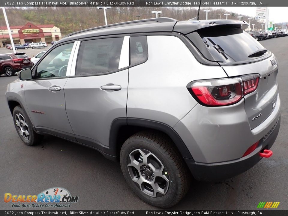 2022 Jeep Compass Trailhawk 4x4 Billet Silver Metallic / Black/Ruby Red Photo #3