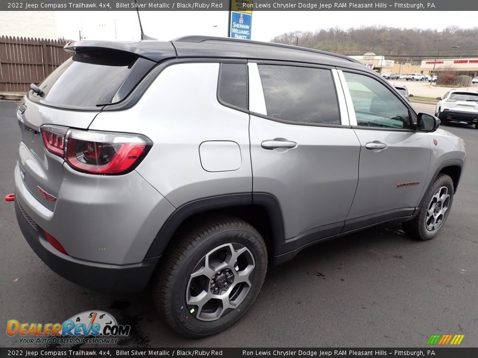 2022 Jeep Compass Trailhawk 4x4 Billet Silver Metallic / Black/Ruby Red Photo #6