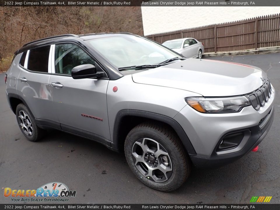 2022 Jeep Compass Trailhawk 4x4 Billet Silver Metallic / Black/Ruby Red Photo #8