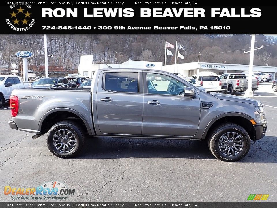 2021 Ford Ranger Lariat SuperCrew 4x4 Cactus Gray Metallic / Ebony Photo #1