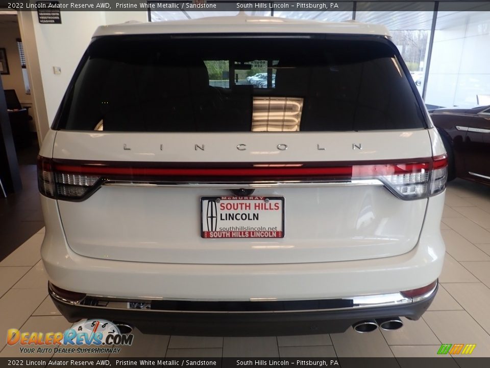 2022 Lincoln Aviator Reserve AWD Pristine White Metallic / Sandstone Photo #3