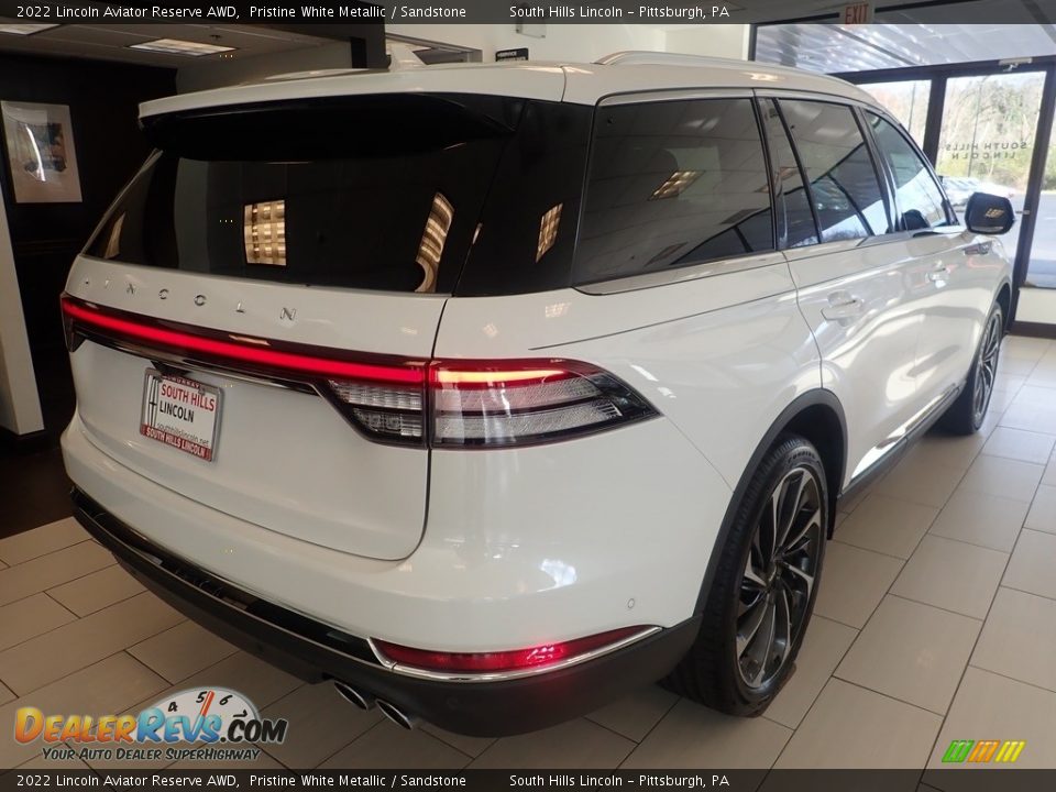 2022 Lincoln Aviator Reserve AWD Pristine White Metallic / Sandstone Photo #5