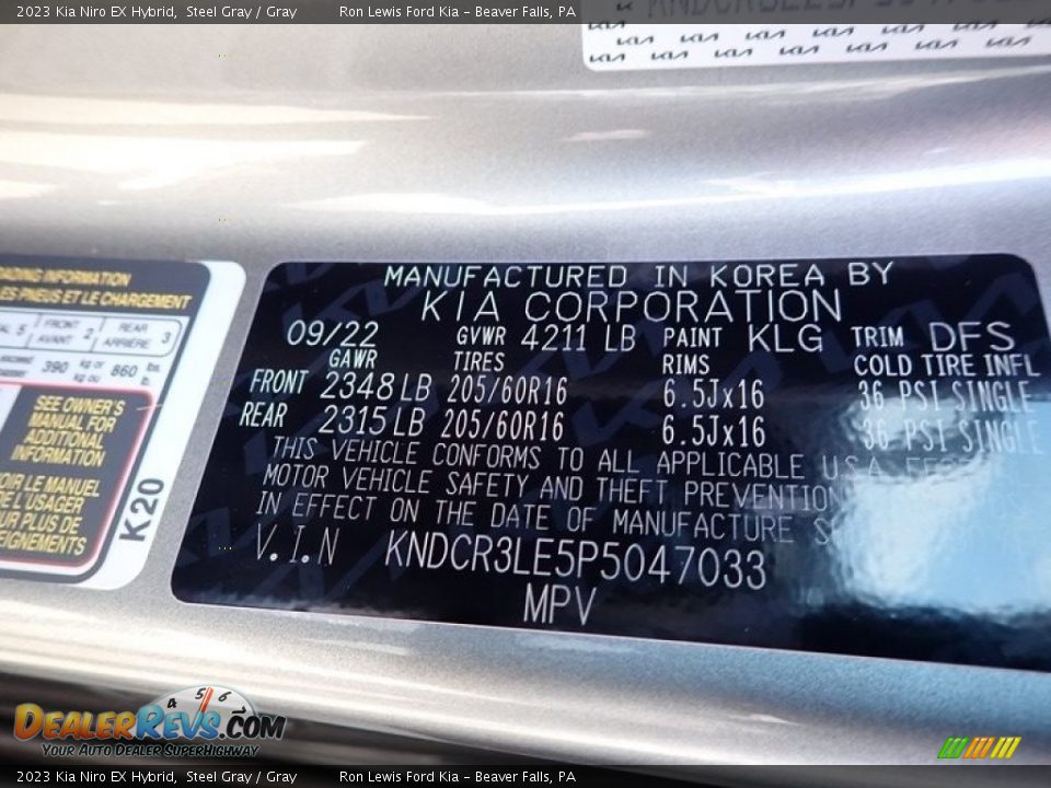 2023 Kia Niro EX Hybrid Steel Gray / Gray Photo #20