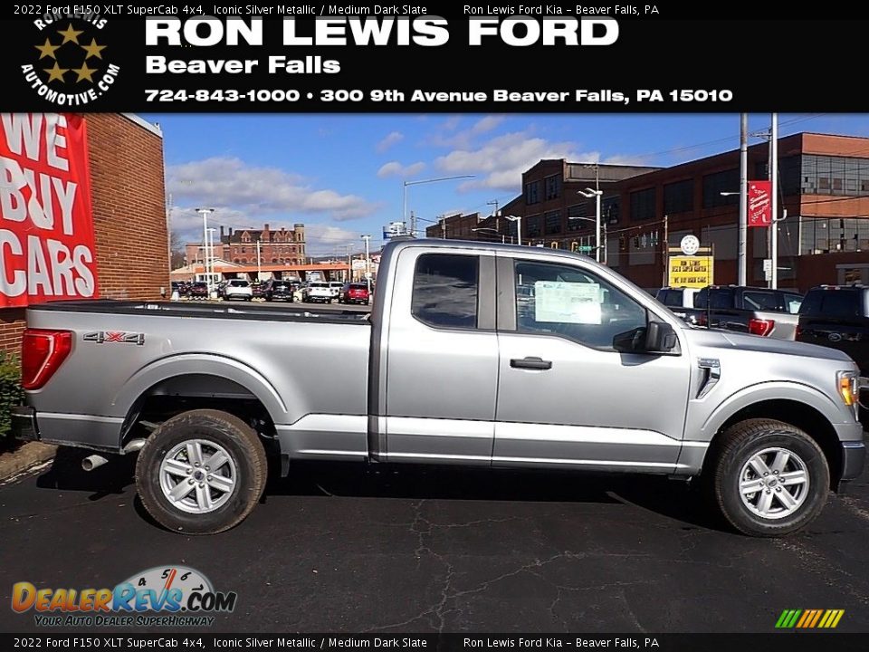 2022 Ford F150 XLT SuperCab 4x4 Iconic Silver Metallic / Medium Dark Slate Photo #1