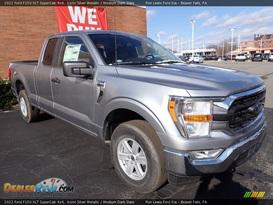 2022 Ford F150 XLT SuperCab 4x4 Iconic Silver Metallic / Medium Dark Slate Photo #2
