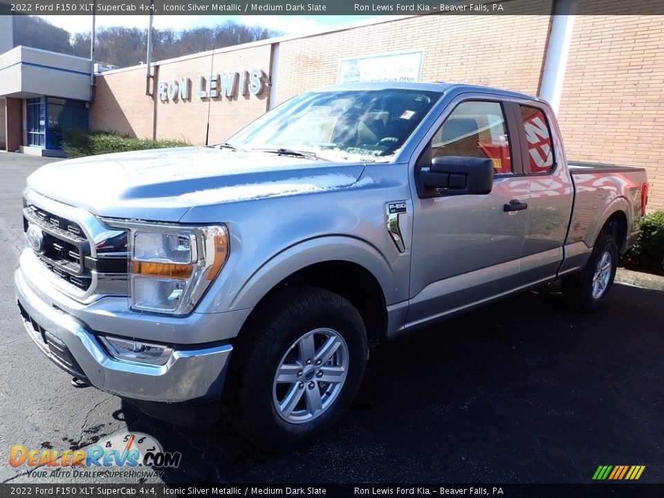 2022 Ford F150 XLT SuperCab 4x4 Iconic Silver Metallic / Medium Dark Slate Photo #4