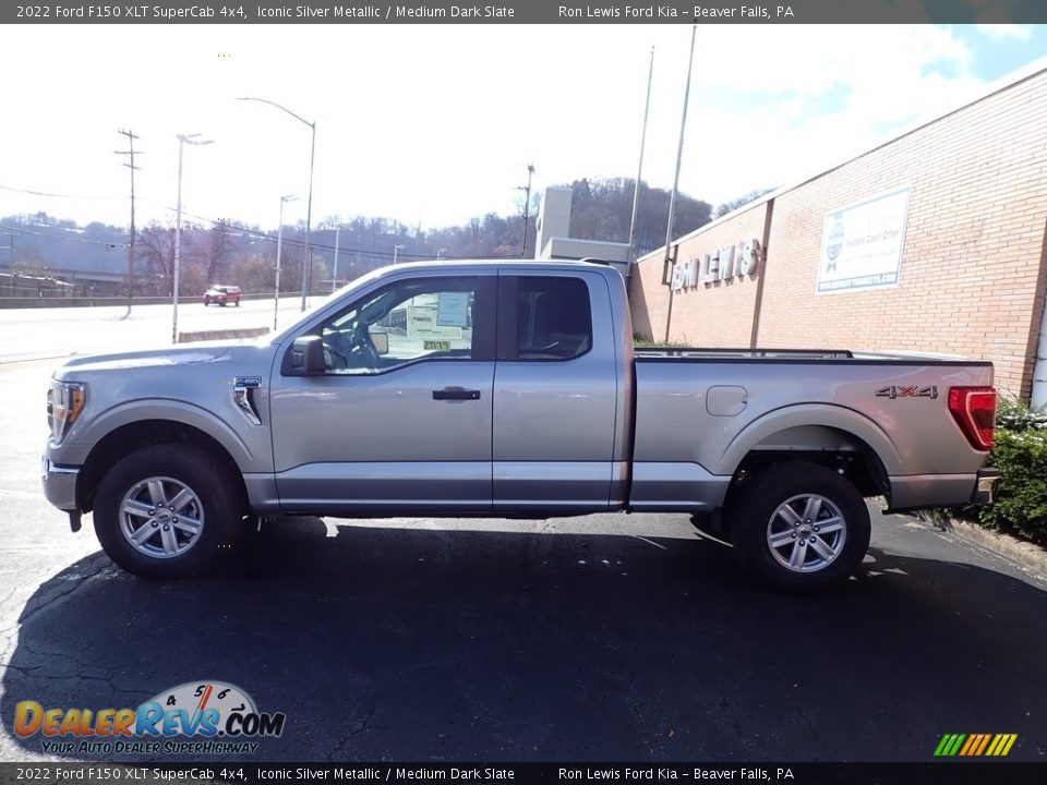 2022 Ford F150 XLT SuperCab 4x4 Iconic Silver Metallic / Medium Dark Slate Photo #5