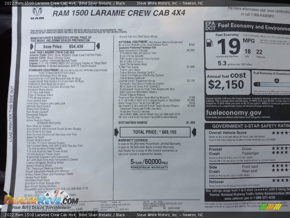 2022 Ram 1500 Laramie Crew Cab 4x4 Billet Silver Metallic / Black Photo #30
