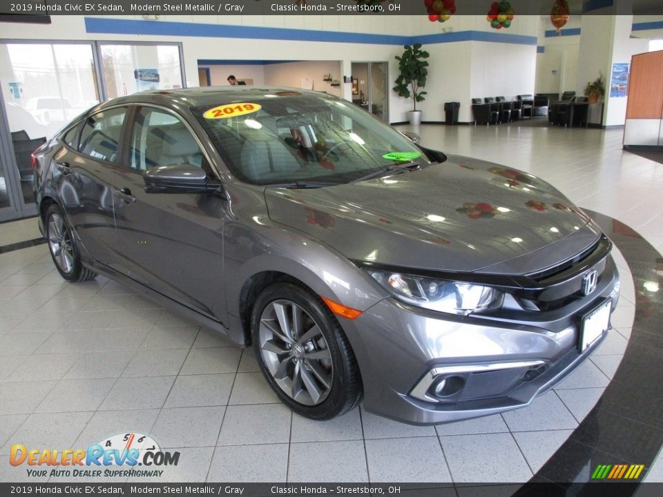 2019 Honda Civic EX Sedan Modern Steel Metallic / Gray Photo #3