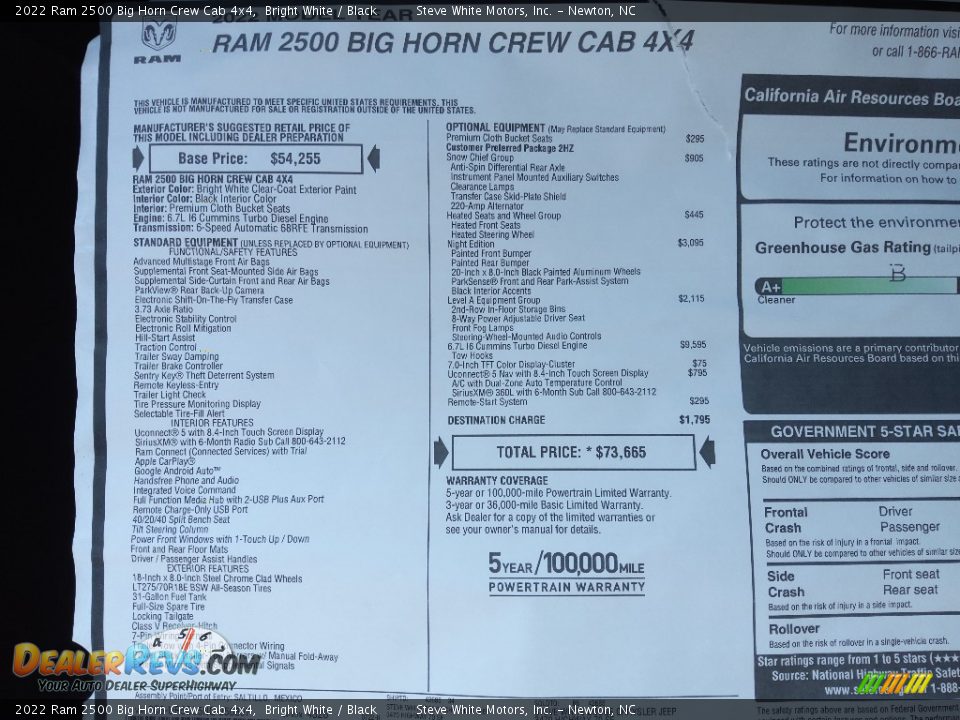 2022 Ram 2500 Big Horn Crew Cab 4x4 Bright White / Black Photo #32