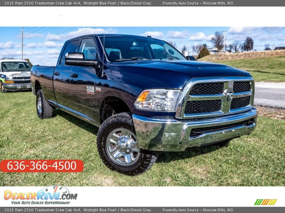 2015 Ram 2500 Tradesman Crew Cab 4x4 Midnight Blue Pearl / Black/Diesel Gray Photo #1