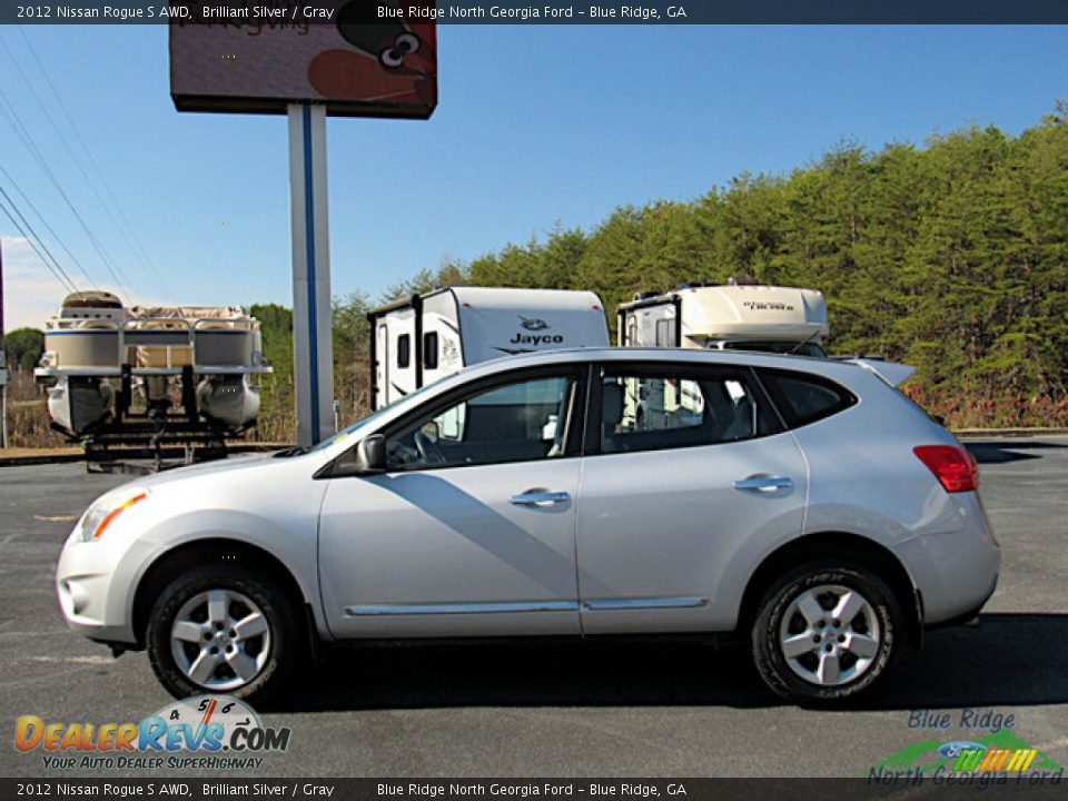 2012 Nissan Rogue S AWD Brilliant Silver / Gray Photo #2