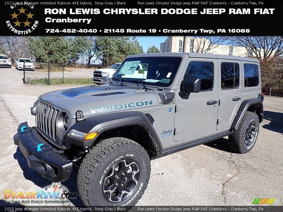 2023 Jeep Wrangler Unlimited Rubicon 4XE Hybrid Sting-Gray / Black Photo #1