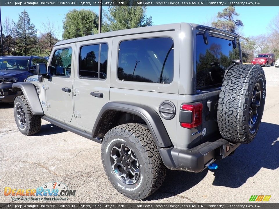 2023 Jeep Wrangler Unlimited Rubicon 4XE Hybrid Sting-Gray / Black Photo #3