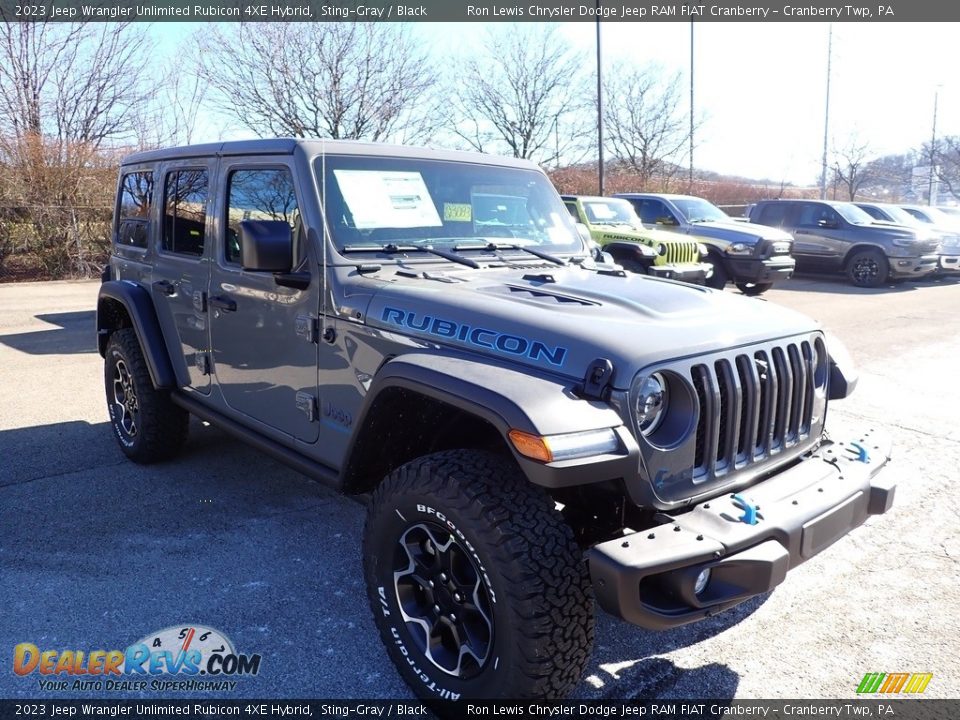 2023 Jeep Wrangler Unlimited Rubicon 4XE Hybrid Sting-Gray / Black Photo #7