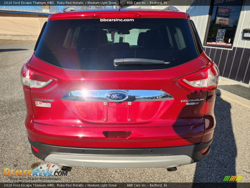 2016 Ford Escape Titanium 4WD Ruby Red Metallic / Medium Light Stone Photo #3