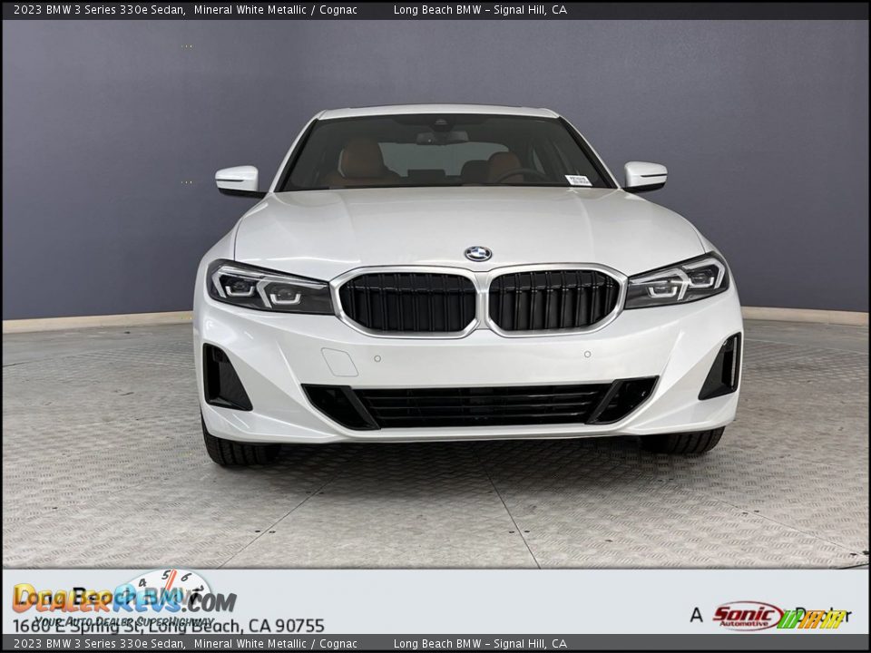 2023 BMW 3 Series 330e Sedan Mineral White Metallic / Cognac Photo #1
