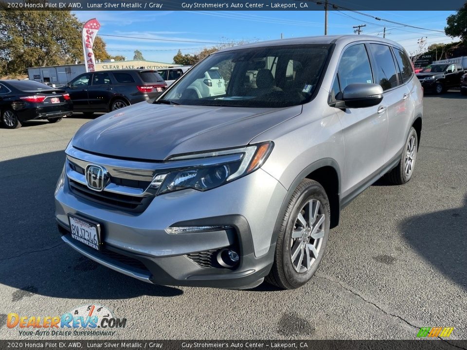 2020 Honda Pilot EX AWD Lunar Silver Metallic / Gray Photo #3