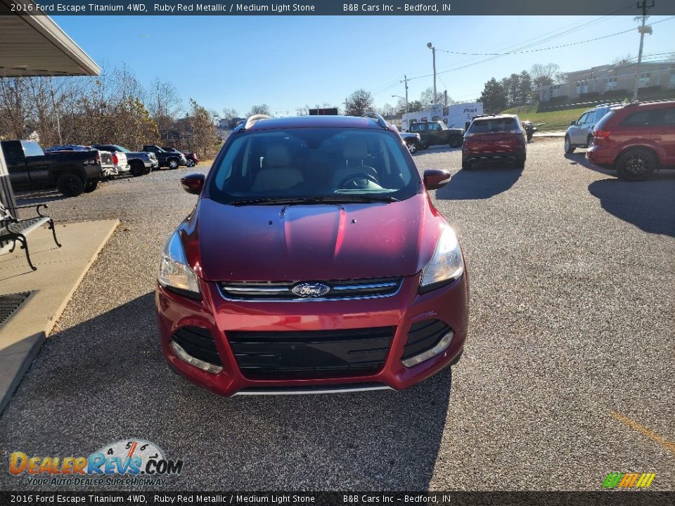 2016 Ford Escape Titanium 4WD Ruby Red Metallic / Medium Light Stone Photo #7