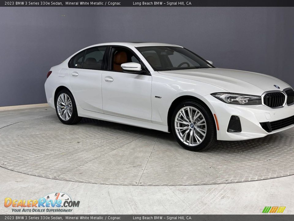 2023 BMW 3 Series 330e Sedan Mineral White Metallic / Cognac Photo #3