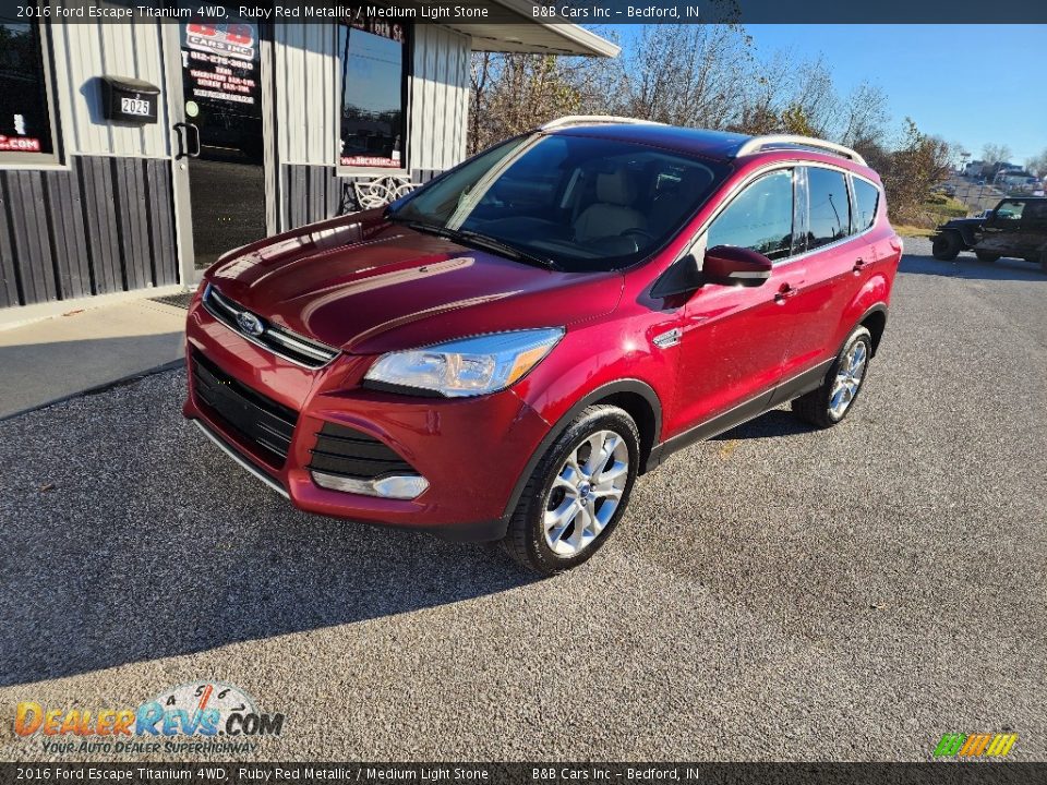 2016 Ford Escape Titanium 4WD Ruby Red Metallic / Medium Light Stone Photo #8