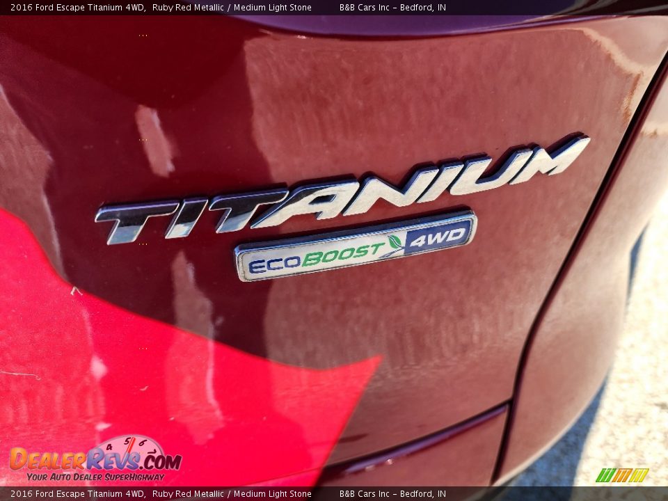 2016 Ford Escape Titanium 4WD Ruby Red Metallic / Medium Light Stone Photo #16