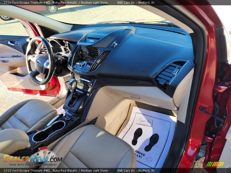 2016 Ford Escape Titanium 4WD Ruby Red Metallic / Medium Light Stone Photo #21