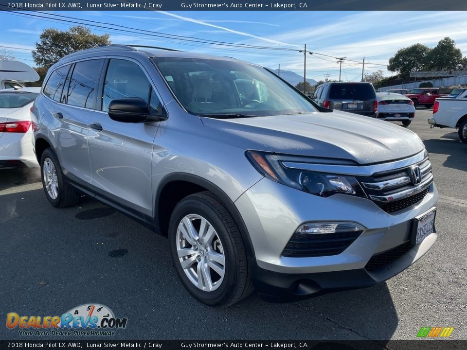 2018 Honda Pilot LX AWD Lunar Silver Metallic / Gray Photo #1