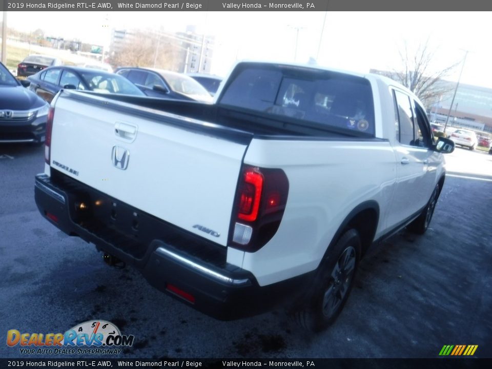 2019 Honda Ridgeline RTL-E AWD White Diamond Pearl / Beige Photo #7