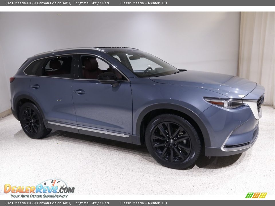 2021 Mazda CX-9 Carbon Edition AWD Polymetal Gray / Red Photo #1