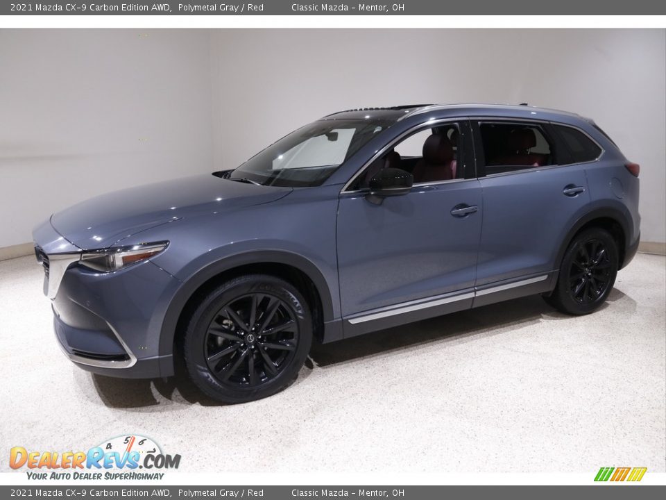 2021 Mazda CX-9 Carbon Edition AWD Polymetal Gray / Red Photo #3