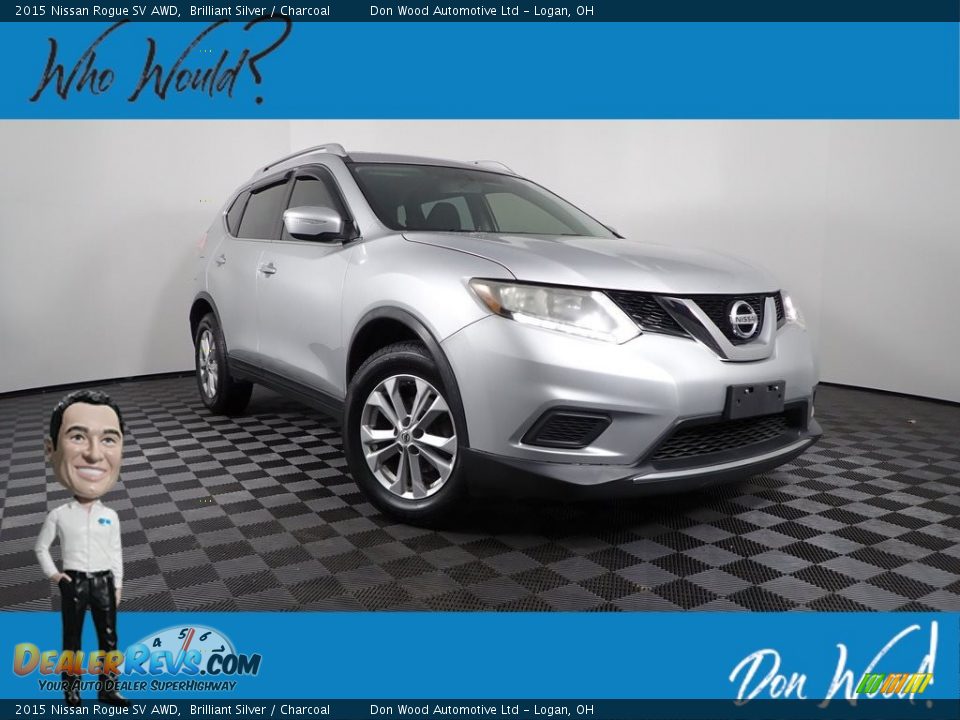 2015 Nissan Rogue SV AWD Brilliant Silver / Charcoal Photo #1
