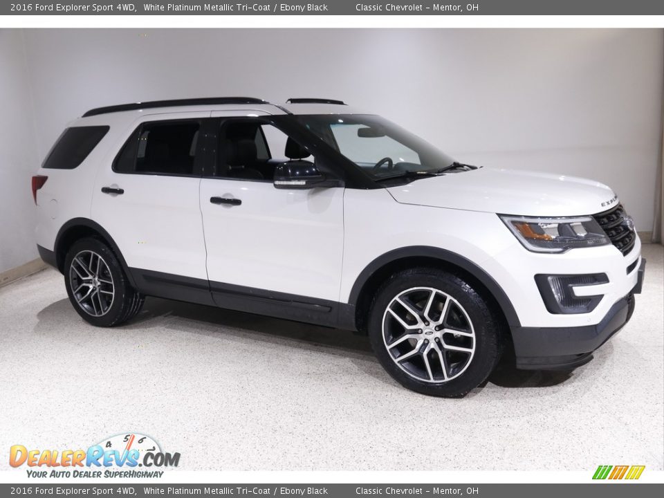 2016 Ford Explorer Sport 4WD White Platinum Metallic Tri-Coat / Ebony Black Photo #1